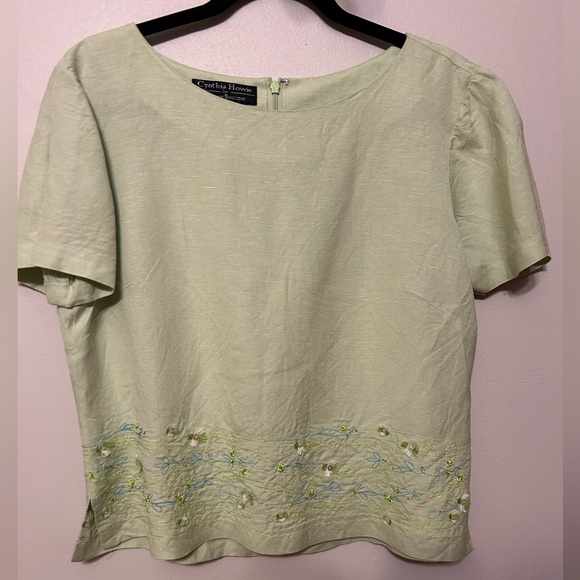 Cynthia Howie Light Green Skirt Set Spring Wedding Guest - Picture 3 of 5